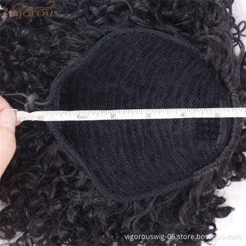 Vigorous Drawstring Afro Kinky Synthetic Ponytail for Black Women Clip in Hair Extension Kinky Curly Ponytail Hairpiece